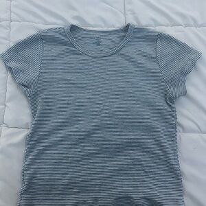 Brandy Melville Blue and White Striped Top